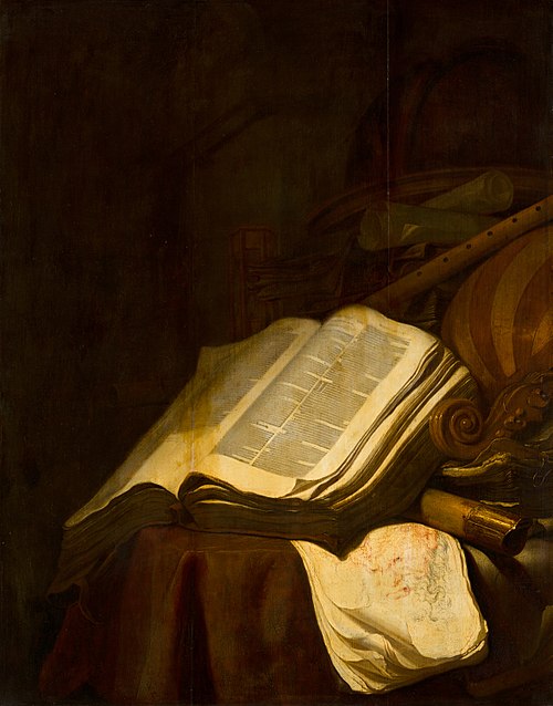 Still Life with Books and Musical Instruments, 1650, Jan Vermeulen