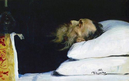 Historian Nikolai Ivanovich Kostomarov in His Coffin., 1885, Ilia Répine