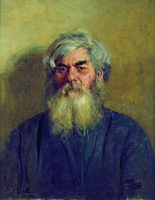 A peasant with an evil eye., 1877, Ilia Répine