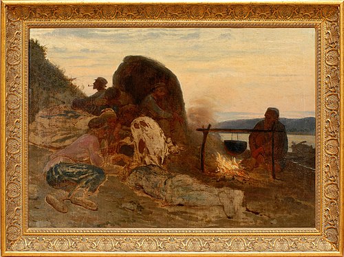 Barge Haulers at the Fire. Etude, , Ilia Répine