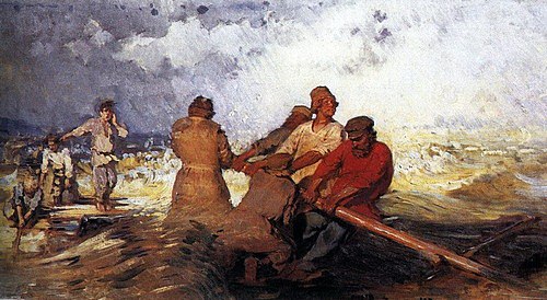 The Storm on the Volga, 1870, Ilya Repin