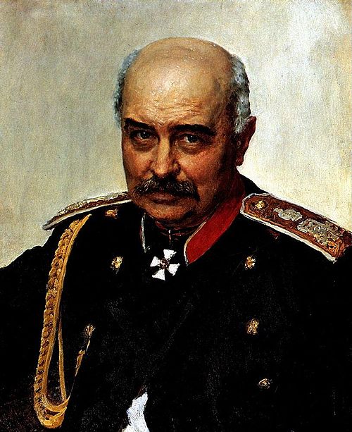 Portrait of general and statesman Mikhail Ivanovich Dragomirov., 1889, Ilia Répine