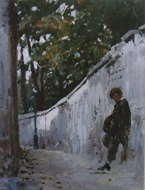 Boy at the garden wall. Montmartre, 1876, Ilia Répine