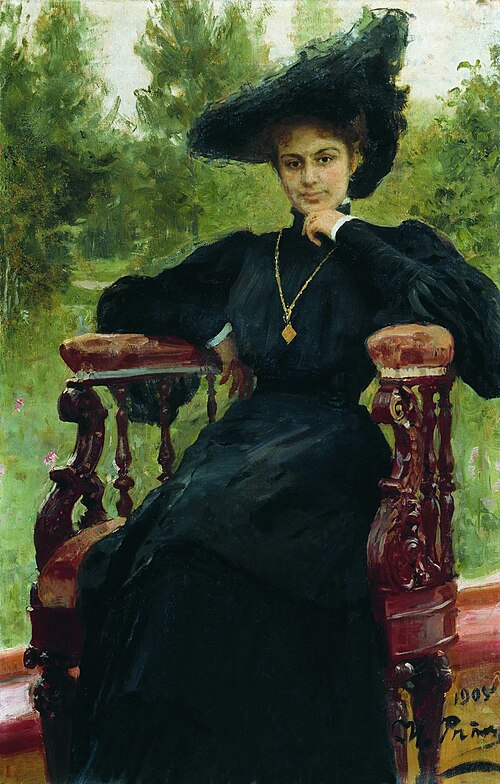 Portrait of actress Maria Fyodorovna Andreyeva, 1905, Ilia Répine