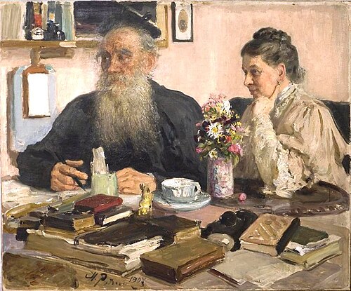 Портрет Л.Н. Толстого и С.А. Толстой, , Ilya Repin