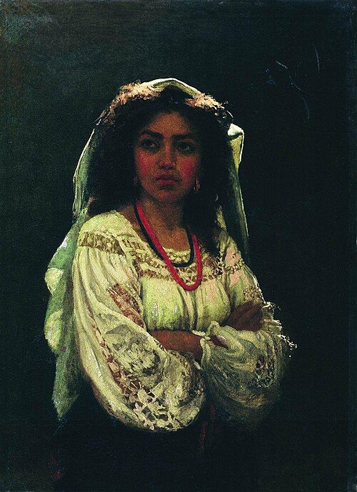 Portrait of an Italian woman, 1870, Ilia Répine