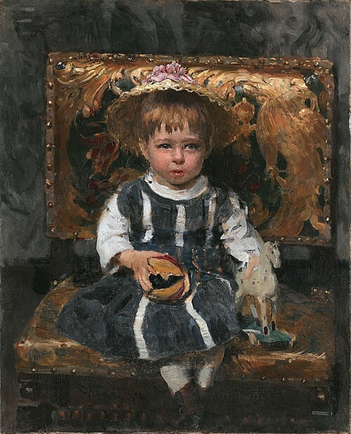 Портрет В.И.Репиной в детстве, 1874, Ilya Repin