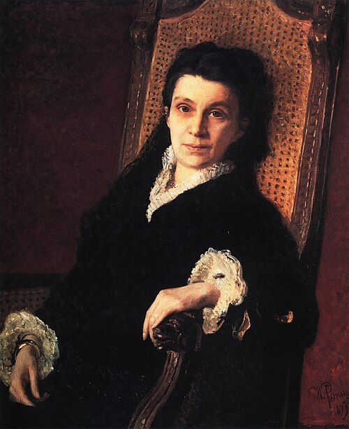 Portrait of Poliksena Stepanovna Stasova, 1879, Ilya Repin