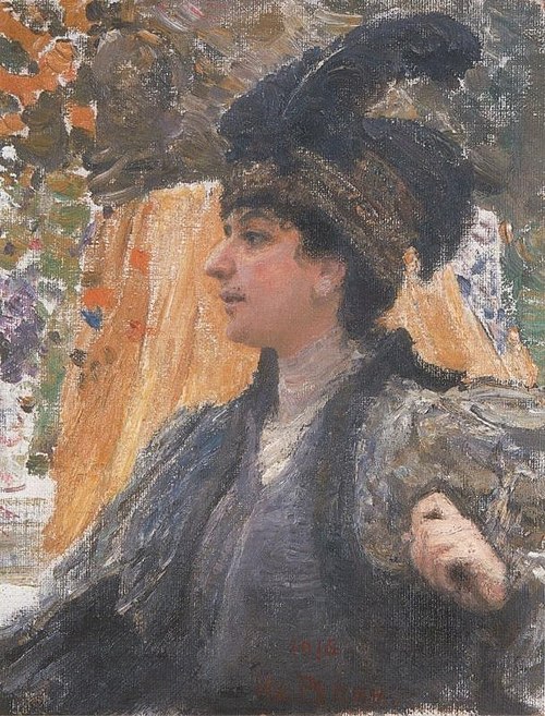 Портрет художницы В.В. Верёвкиной, 1916, Ilia Répine