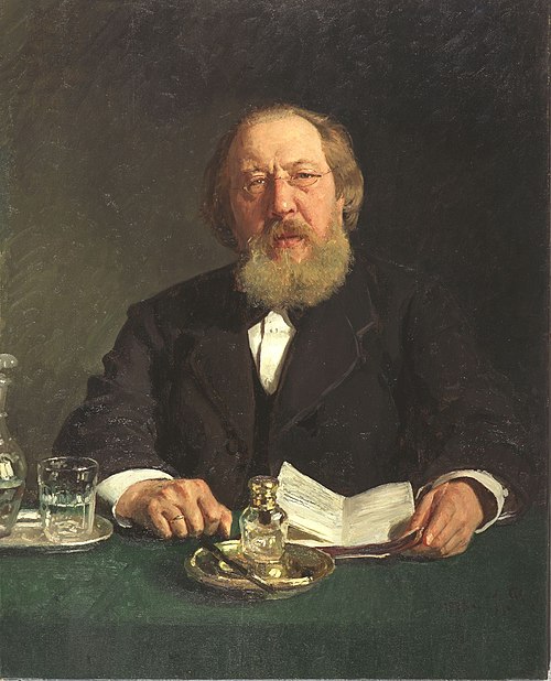 Portrait of poet and slavophile Ivan Sergeyevich Aksakov, 1878, Ilya Repin