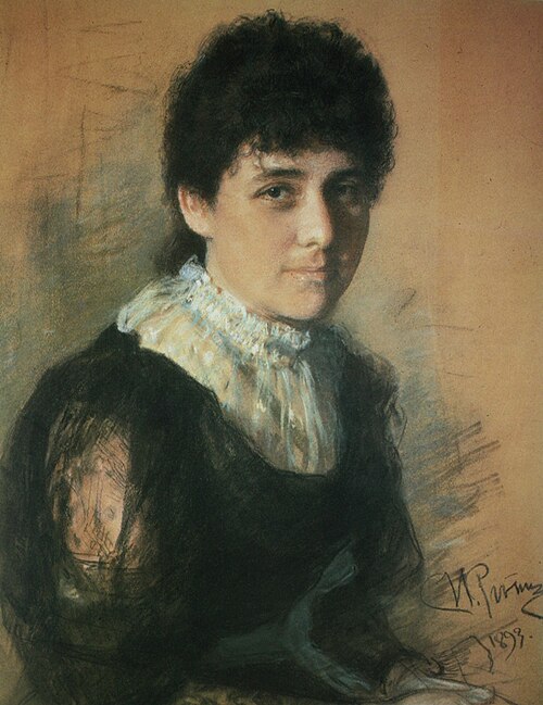 Portrait of Elena Pavlovna Tarkhanova-Antokolskaya, 1893, Ilya Repin