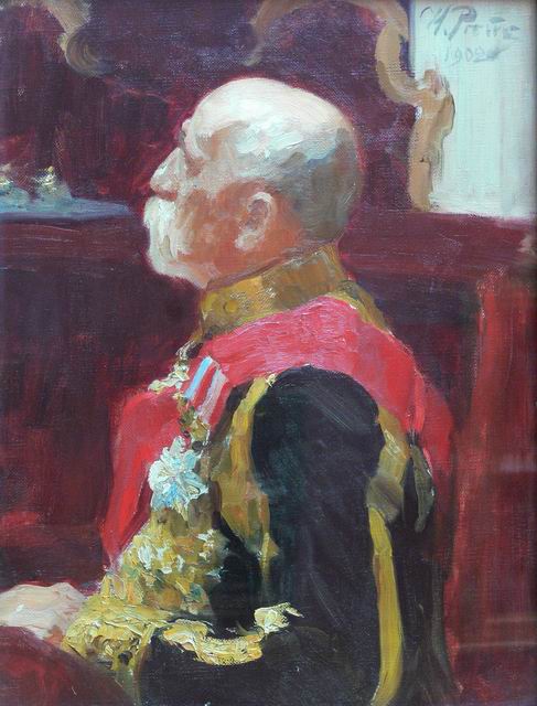 Portrait of member of State Council count Alexander Alekseyevich Bobrinsky., 1902, Ilya Repin