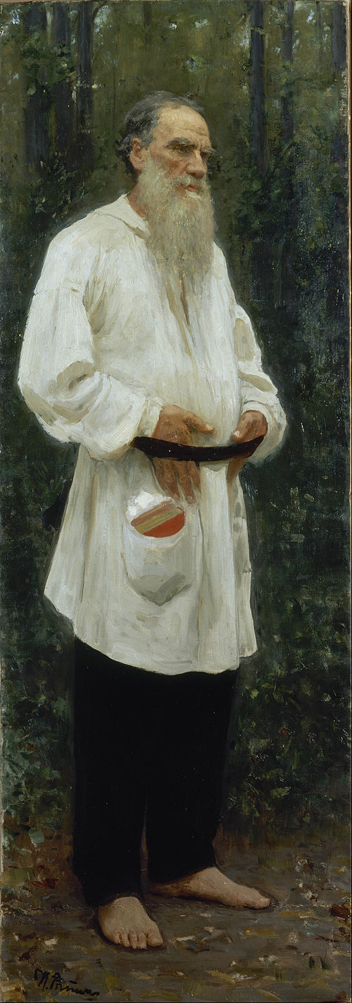Leo Tolstoy Barefoot, 1901, Ilya Repin