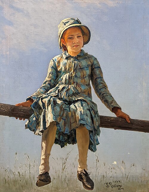 Dragonfly. Painter's daughter portrait, 1884, Ilya Repin