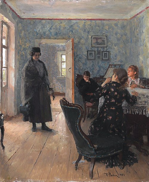 They Did Not Expect Her, 1883, Ilya Repin