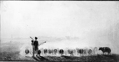 Shepherd with a Flock of Sheep, 1870, Ilya Repin