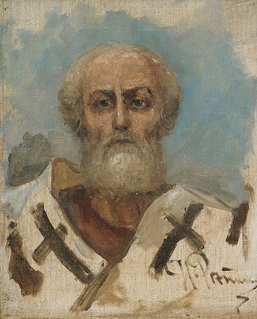 St Nicholas, sketch, 1888, Ilya Repin