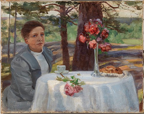Девушка за столом, 1883, Ilya Repin