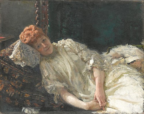 Portrait of pianist and comtesse Louise de Mercy-Argenteau, 1890, Ilya Repin