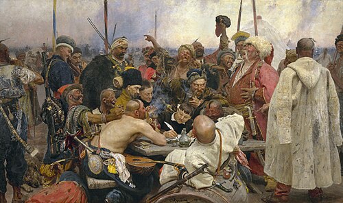Reply of the Zaporozhian Cossacks, 1891, Ilya Repin
