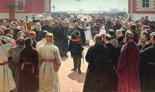 Delegation of voigts before Alexander III, 1886, Ilya Repin