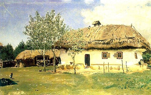 Ukrainian peasant house, 1880, Ilya Repin