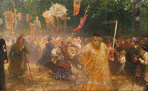 Crucession in Oak wood, 1877, Ilya Repin