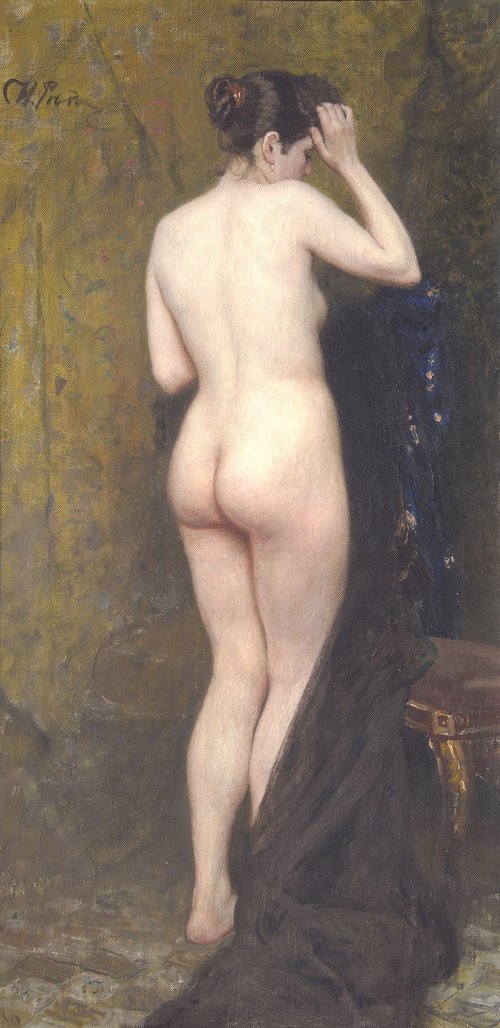 Modelo Nu (de costas), 1890, Ilya Repin