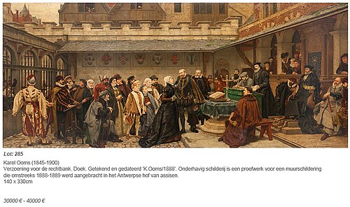 Reconciliation before the tribunal, 1888, Karel Ooms