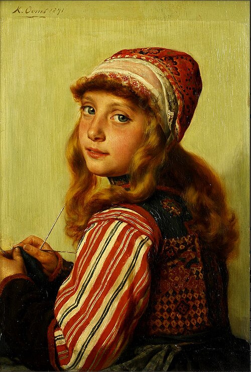 Portrait of a girl, 1891, Karel Ooms