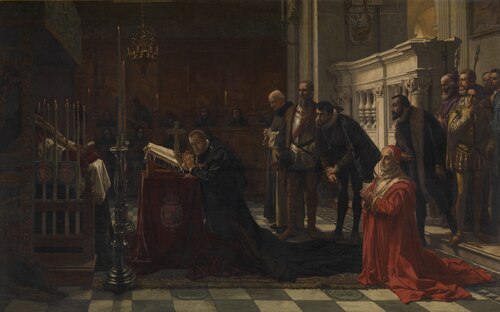 Philip II of Spain Honours Don John of Austria, 1873, Karel Ooms