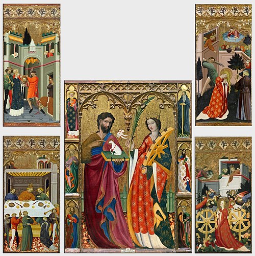 Saint John the Baptist and Saint Catherine Altar Piece, 1410, Juan de Sevilla