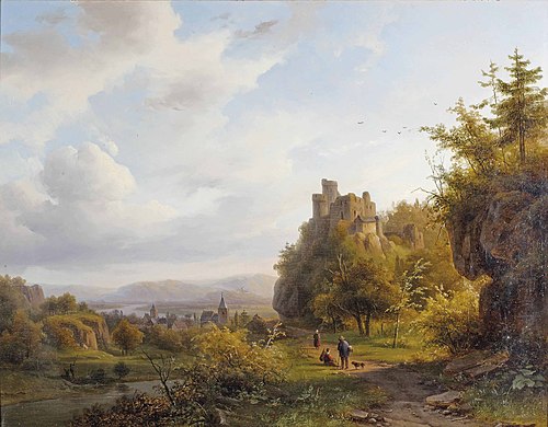 A Rheinish landscape with a ruin, , Alexander Joseph Daiwaille