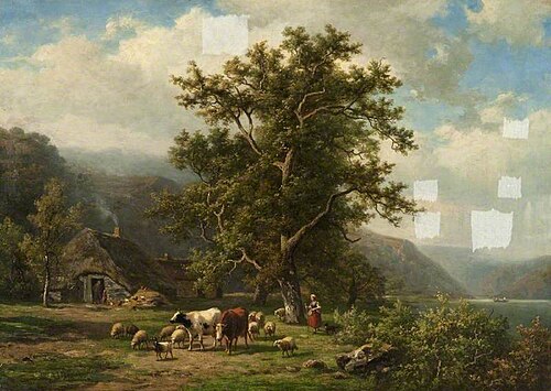 Landscape with Cattle, 1877, Alexander Joseph Daiwaille