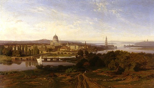 View of Potsdam from Brauhausberg, 1861, Karl Lindemann-Frommel