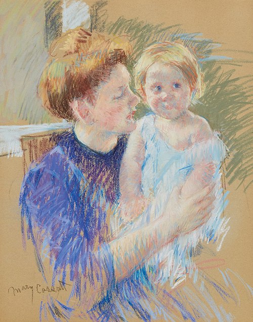 Mother in Purple Holding her Child, 1909, Mary Cassatt