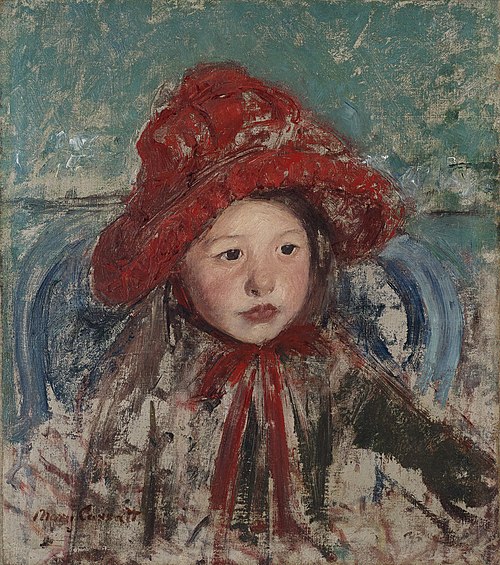 Little Girl in a Large Red Hat, 1881, Mary Cassatt