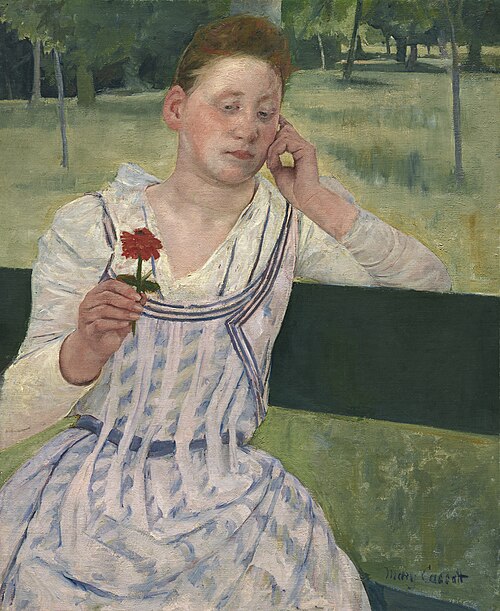 Woman with a Red Zinnia, 1891, Mary Cassatt