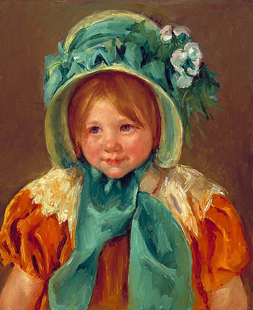 Sara in a Green Bonnet, 1901, Mary Cassatt