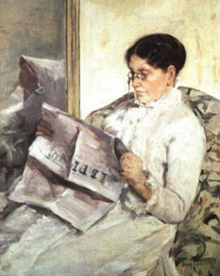 Reading “Le Figaro”, 1878, Mary Cassatt