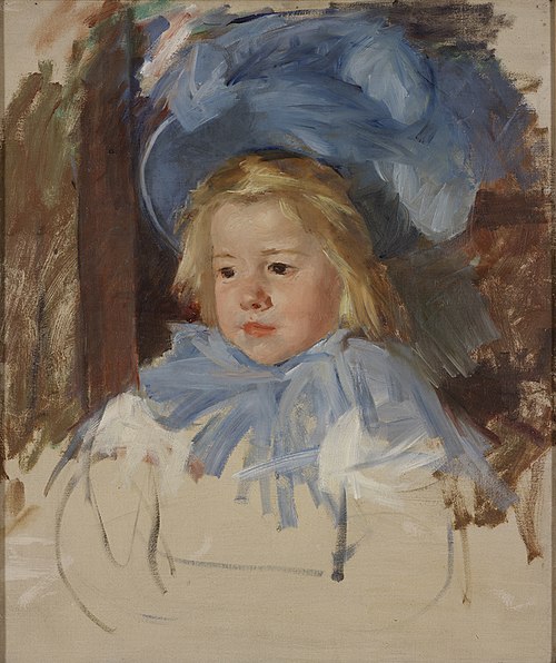 Simone in a Blue Bonnet, 1903, Mary Cassatt