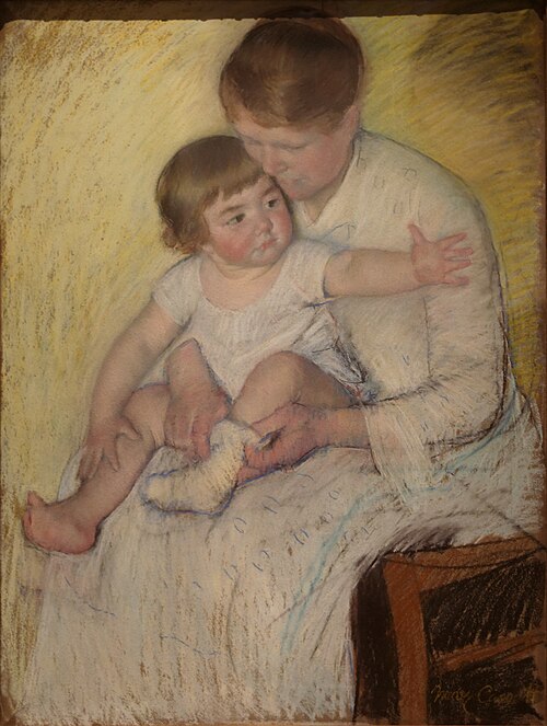 The Stocking, 1891, Mary Cassatt