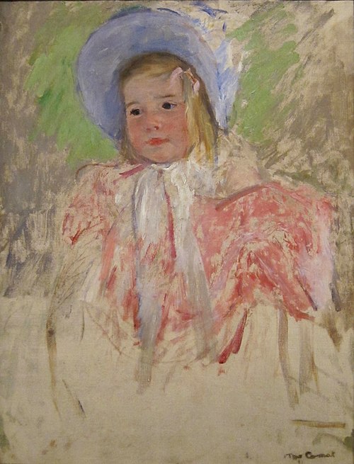 Simone in a Blue Bonnet (No. 1), 1903, Mary Cassatt