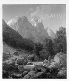 Mountain - landscape, 1886, Karl Millner
