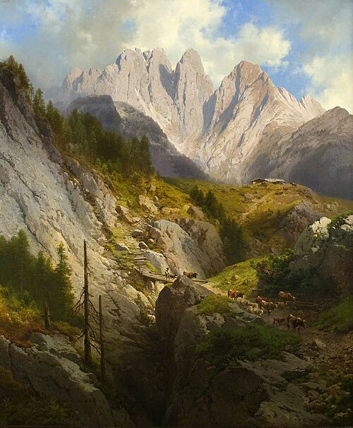 Mountain Scene in the Tyrol, 1873, Karl Millner
