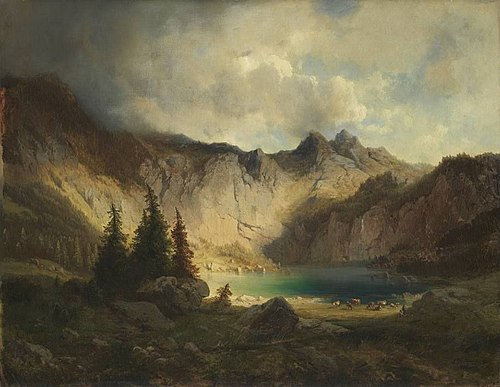 Ansicht des Obersees bei Berchtesgaden, 1856, Karl Millner