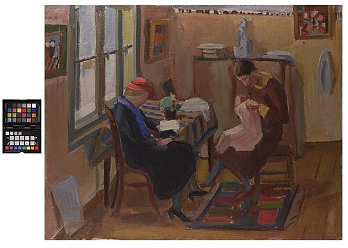 Interjöör kahe naisega, 1935, Karl Pärsimägi