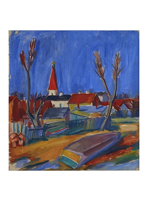 Võru motiiv kirikuga, 1935, Karl Pärsimägi