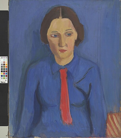 Neiu sinises punase kaelasidemega, 1935, Karl Pärsimägi