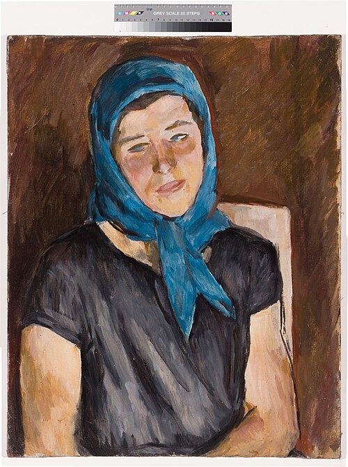 Naine sinise pearätikuga, 1937, Karl Pärsimägi